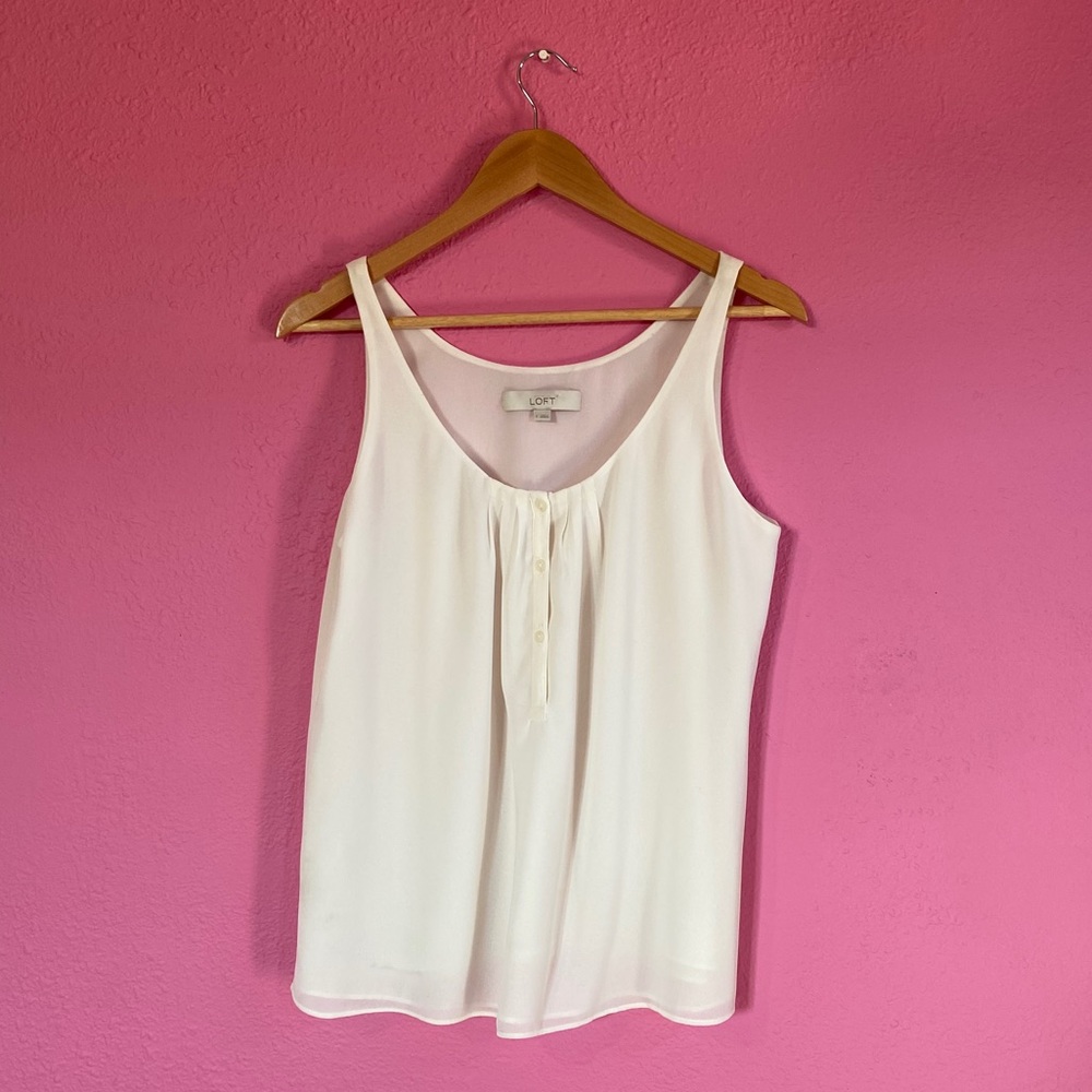 LOFT White tank top blouse